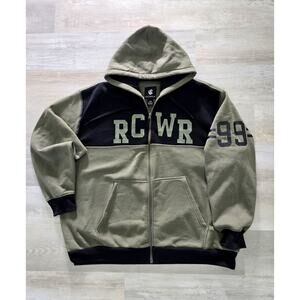 Vintage Rocawear Men’s Full Zip Hoodie Y2K 1990's  4XB -Olive/Black